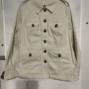 CAbi Cream Button-Up Blazer